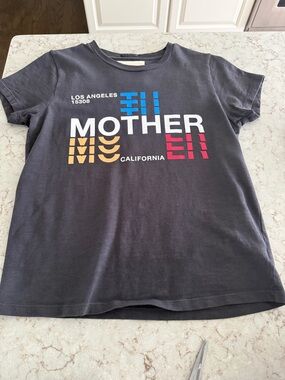 Mother brand Graphic Tee - Charcoal with Multicolor Print